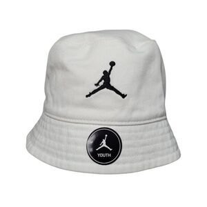 Jordan Jumpman Apex Bucket Hat Kids Youth 8-20 White Unisex Boy Girl Outdoor NEW